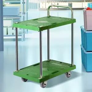 플라스틱스텐녹색 2단 소 업소용서빙카트 주방트롤리 서빙카