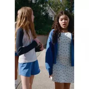 ZARA 플러시 지퍼 스웨트셔츠 - 블루 595590