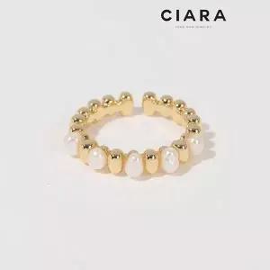 [하프클럽/씨아라]CIARA 14K Ariccia 내츄럴셰잎 핵진주 반지(GoldPlated)