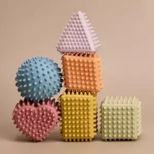 유치원 유아스포츠 말랑말랑 고무소재 도형 아기공 6종 어린이 운동 집중력