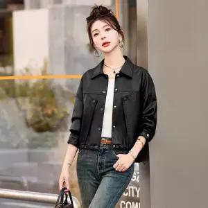 스트레인지 캐주얼 가을 여사친 데일리룩 PU재킷 숏봄 루즈핏 가죽 라이더 키작 코트 무스탕 슬림핏 KUK1