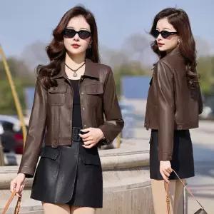 스트레인지 여사친 가을 키작 데일리룩 재킷 숏봄 코트 가죽 라이더복 무스탕 슬림핏 KUK1