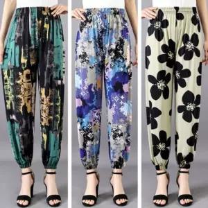 은창 팬시 패턴 밴딩 고무줄 여름 바지 셔링바지 냉감바지 엄마 고무줄 바지 쿨바지 아이스