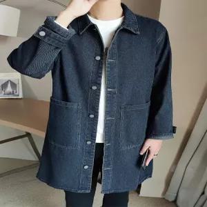 데님코트 오버핏(1) 남성 트렌치코트 청코트 빅사이즈