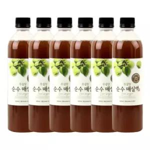 참들애 국내산 100% 무설탕 저당 순수 매실원액 매실청 매실액 500ml 6개