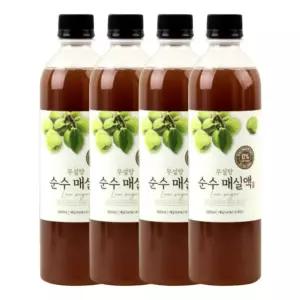 참들애 국내산 100% 무설탕 저당 순수 매실원액 매실청 매실액 500ml 4개
