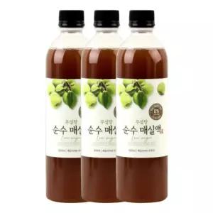참들애 국내산 100% 무설탕 저당 순수 매실원액 매실청 매실액 500ml 3개