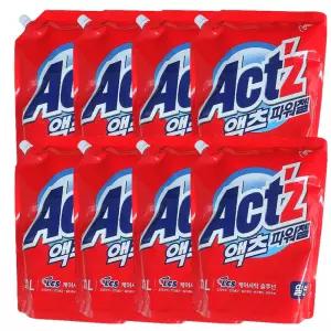 액체세제 액츠 파워젤 2L 일반용 리필 8개