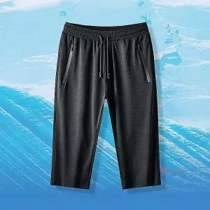 아이스바지 메쉬 트레이닝 스판 7부 쿨바지 지퍼 쿨링 고무줄 얇은츄리닝 여름츄리닝cde282