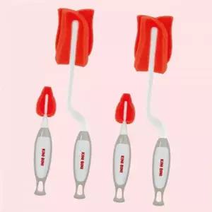 키니비니 모자 모자(KINI BINI) 실리콘 스펀지 회전젖병솔 일자젖꼭지솔 각 2개 총 4개 4601276