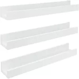 키에라 그레이스 엔지니어링 목재 플로팅 선반 - 23인치 흰색 3Pc 가정 방과 사무실용 벽걸이 액자