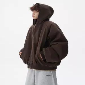 남성 양면 토끼털 라이크 패딩 겨울 후드 빈티지 커플 점퍼 A53Z4P 뉴템2