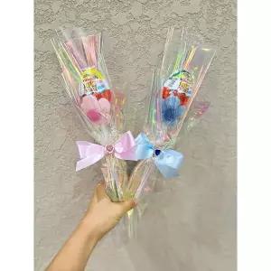 블루몽플라워 킨더조이꽃다발 인형꽃 유치원 어린이집 졸업식 학예회 사탕부케