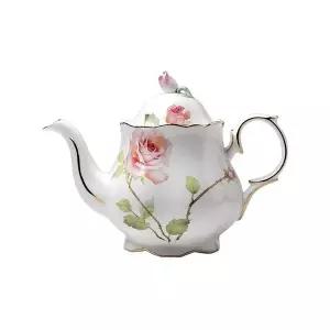 로즈가든 골드림 도자기 티포트 1200ml 티팟 차주전자