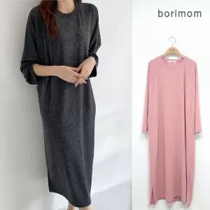 [보리보리/보리맘]루즈핏  심플 수유복 긴팔 수유 원피스 임부복 ID470