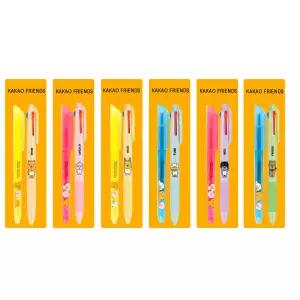 카카오프렌즈 3색볼펜+형광펜세트