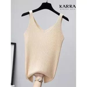 [하프클럽/카라]KARRA 더블골지브이넥나시니트_A4M0426