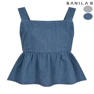 [바닐라비]여성 데님 티어드 리본 블라우스