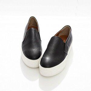 [지젤슈즈]화이트포인창 블랙 가죽슬립온/[8881]