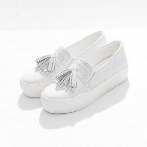 [지젤슈즈]태슬 화이트 슬립온 /[2195]