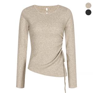 허리 스트링 언발 니트