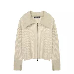 카라 소매 집업 니트 가디건