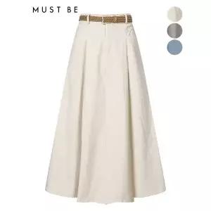 [하프클럽/머스트비]스카치 벨트세트 플레어 롱스커트