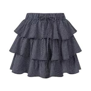 여성 밴딩 프릴 미니스커트