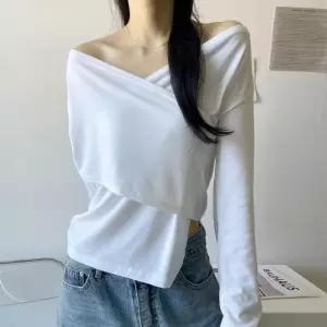 빅사이즈 510 컷팅랩오프숄더티셔츠 DNOV426