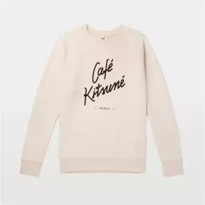 메종키츠네 카페 키츠네 로고 남녀공용 스웨트셔츠 SPCKU00300 LT