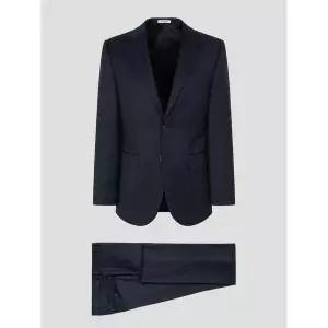 (로가디스) 울 스트레치 솔리드 레귤러 핏 수트 세트 - 네이비 PS00137839R