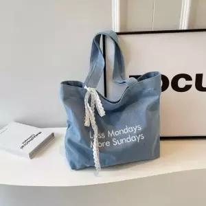 [알티피아]연청 에코백 캐주얼 청가방 패션 손가방 데님 숄더백 새학기 연청