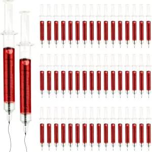 스팔럭 50개 할로윈 주사기 펜 대량 간호사 볼펜 주사 모양 병원 학교 간호 학생 용품 생일 선물 파티