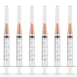 25 게이지 1인치 바늘이 달린 3ml 주사기 25개 실험실 측정 리필 잉크 산업 및 공장용 일회용 액세서리