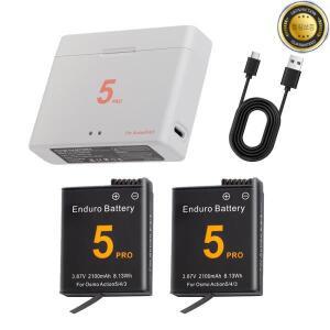DJI 오즈모 액션 5 프로 카메라 배터리 2100mAh 3 4 액세서리용 2슬롯 고속 충전