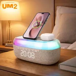 UM2 3in1 무선충전기 블루투스 스피커 맥세이프 시계 알람 RGB무드등 UMWH-BT15WLED