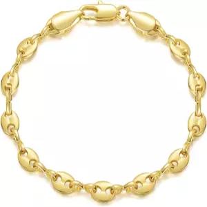 여성 및 남성을 위한 CANCI 14K 골드 두꺼운 마리너 링크 팔찌 우아한 체인 주얼리 선물 사이즈 6.5-9 인치