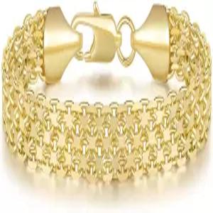 시시퍼럴 팔찌 여성용 14K 골드 와이드 체인 6.5/7/7/7.5/8/8.5인치 주얼리 선물