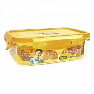 [콩심팥심]밀폐용기 900ml 위생 공간활용 4호 직사각 냉장고용기 유리반찬통