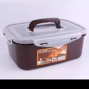 밀폐용기 19호(초코)4.5L 쿨맥시 직사각 유리반찬통 스텐밀폐용기