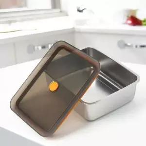 밀폐용기 2.3L 스텐 전자레인지 직사각 반찬통 유리반찬통