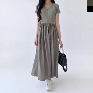 [하프클럽/셀러허브_여성트랜드패션]드레스 롱 플레어 원피스 반팔 ND63 데