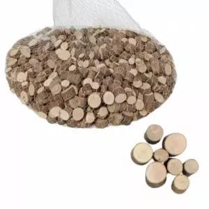 [문구] 글로벌이지 부자재 천연나무 조각 원형 미니 500g 1000개입