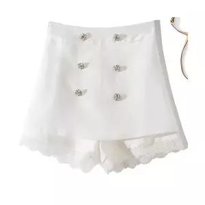 EAMT 여자 쉬폰 스커트 큐빅레이스 패치 슬랙스 치마바지 EUNG1