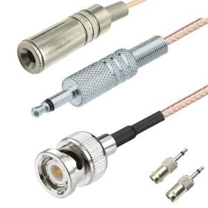 BNC 남성 여성 - 3.5mm 1/8 모노 TS 플매트 카펫 러그 스테레오 어댑터 동축 전원 오디오 케이블