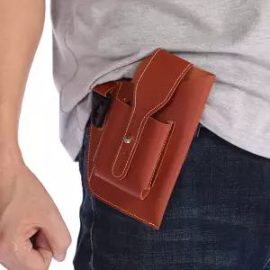 핸드폰 수납 힙색 소가죽 세로형 휴대폰 남성 지갑 허리춤 가방