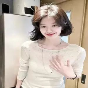 이너 겨울 가을 여성용 니트 라운드넥 스웨터 핫픽스 데일룩 프렌치 DAOL4