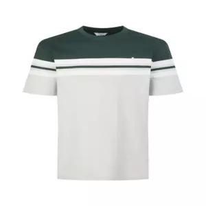 헤지스 골프 남성 25SS WPTS5B904E3 스테디셀러 그린 컬러블록 면 반팔티셔츠22482615962343679