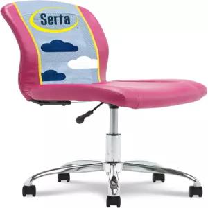 세르타 에센셜 암리스 태스크체어 바퀴가 달린 소형 책상 의자 통기성 메시 백 및 인조 가죽 편안함을 위한