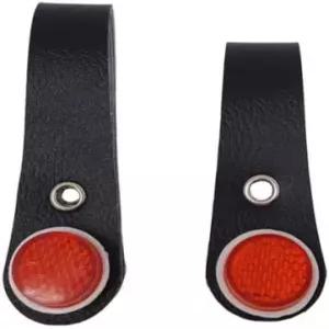 페닉스 인조 가죽 자전거 허브 샤이너 블랙/레드 리플렉터 세트